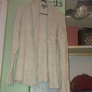 Eddie Bauer Open-Front Cream Knit Women's Cardigan